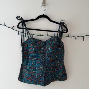 MARC JACOBS braided spaghetti strap floral tank top Y2k cottagecore